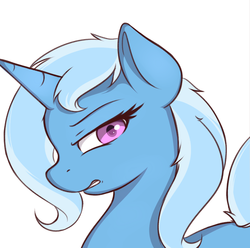 Size: 927x919 | Tagged: safe, artist:theparagon, trixie, pony, unicorn, g4, disgusted, female, glare, gritted teeth, looking at you, mare, solo