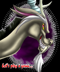 Size: 525x631 | Tagged: safe, artist:seeraphine, discord, g4, evil smile, male, solo