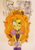 Size: 991x1405 | Tagged: safe, artist:blazingdazzlingdusk, derpibooru exclusive, adagio dazzle, aria blaze, sonata dusk, equestria girls, g4, my little pony equestria girls: rainbow rocks, backing away, backing up, crazy face, drawing, faic, grin, insanity, meme, pencil, scared, starenata, that orange pencil, the dazzlings, traditional art, wide eyes, worried