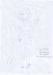 Size: 1653x2338 | Tagged: safe, artist:harrybo, oc, oc only, oc:mango, anthro, plantigrade anthro, clothes, feet, monochrome, sandals, sketch, solo, toes, traditional art