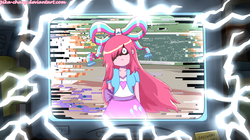 Size: 1280x715 | Tagged: dead source, safe, artist:pika-chany, pinkie pie, human, equestria girls, g4, computer, crossover, error, female, giffany, glitch, gravity falls, male, pinkamena diane pie, solo, soos and the real girl, this will end in cupcakes