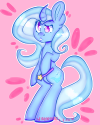 Size: 2336x2916 | Tagged: safe, artist:bunxl, trixie, pony, unicorn, g4, dexterous hooves, female, heart, heart eyes, high res, mare, solo, wand, wingding eyes