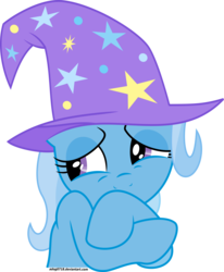 Size: 4352x5281 | Tagged: safe, artist:adog0718, trixie, pony, unicorn, g4, absurd resolution, bashful, female, mare, simple background, solo, transparent background, trixie's hat, vector