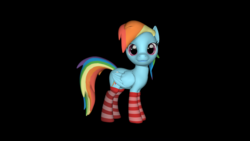 Size: 1920x1080 | Tagged: safe, artist:yellencandy, rainbow dash, pony, g4, 3d, clothes, female, socks, solo, source filmmaker, striped socks