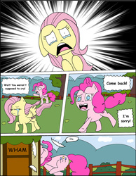 Size: 1024x1322 | Tagged: safe, artist:average-00, fluttershy, pinkie pie, comic:opposites, g4, crying