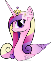 Size: 800x954 | Tagged: safe, artist:alicornrarity, princess cadance, g4, female, flower, flower in hair, simple background, solo, transparent background