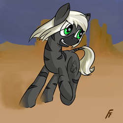 Size: 1400x1400 | Tagged: safe, artist:frecklesfanatic, oc, oc only, oc:alcionne, zebra, running, smiling