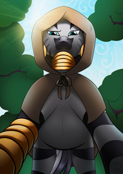 Size: 2480x3507 | Tagged: safe, artist:x-nekopunch-x, zecora, zebra, g4, fanfic art, female, high res, offscreen character, pov, solo