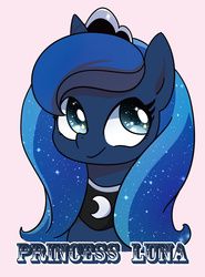 Size: 944x1275 | Tagged: safe, artist:yukandasama, princess luna, g4, cute, female, horn, looking up, lunabetes, simple background, small horn, smiling, solo, white background