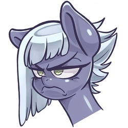 Size: 1024x1024 | Tagged: safe, artist:kaikoinu, limestone pie, earth pony, pony, g4, bust, female, grumpy, simple background, solo, unamused, white background