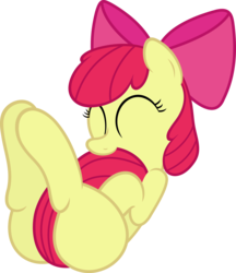 Size: 5179x6000 | Tagged: safe, artist:an-tonio, artist:slb94, apple bloom, g4, absurd resolution, adorabloom, bloom butt, butt, cute, female, nom, plot, simple background, solo, tail bite, transparent background, vector, weapons-grade cute