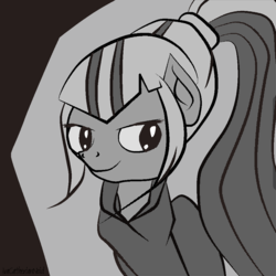 Size: 1024x1024 | Tagged: safe, artist:ivacatherianoid, sonata dusk, equestria girls, g4, my little pony equestria girls: rainbow rocks, 30 minute art challenge, female, manga style, solo