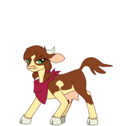 Size: 900x900 | Tagged: safe, artist:fibs, arizona (tfh), cow, them's fightin' herds, cloven hooves, community related, female, older, older arizona, solo, udder
