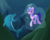 Size: 4091x3306 | Tagged: safe, artist:itresad, sea swirl, seafoam, dolphin, g4, bubble, glowing horn, horn, magic, ocean, underwater, water