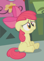 Size: 258x355 | Tagged: safe, screencap, apple bloom, earth pony, pony, call of the cutie, g4, adorabloom, animated, cute, female, sad
