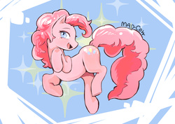 Size: 3508x2480 | Tagged: safe, artist:pk4g, pinkie pie, earth pony, pony, g4, cute, cute little fangs, diapinkes, fangs, female, high res, mare, open mouth, solo
