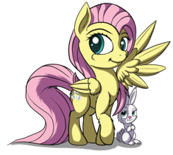 Size: 1024x917 | Tagged: safe, artist:setonlr, angel bunny, fluttershy, g4, fluffy, simple background