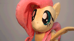 Size: 600x337 | Tagged: safe, artist:nekokevin, fluttershy, g4, the cutie map, animated, flutterbob, irl, photo, plushie, solo, stop motion