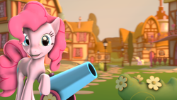 Size: 1920x1080 | Tagged: safe, artist:neondion60, pinkie pie, g4, 3d, female, party cannon, solo, source filmmaker