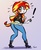 Size: 650x800 | Tagged: safe, artist:mojot, sunset shimmer, human, equestria girls, g4, ass, bunset shimmer, butt, clothes, daily sunset, exclamation point, female, humanized, leggings, looking at you, solo, surprised