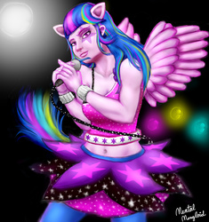 Size: 845x900 | Tagged: safe, artist:mentalmongloid, twilight sparkle, equestria girls, g4, perfect day for fun, belly button, humanized, singing