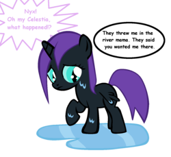 Size: 1260x1155 | Tagged: safe, oc, oc only, oc:nyx, alicorn, pony, alicorn oc, implied abuse, implied nyxabuse, implied twilight sparkle, wet