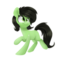 Size: 1000x1000 | Tagged: safe, artist:chibadeer, oc, oc only, oc:filly anon, earth pony, pony, female, filly, raised hoof, simple background, solo, transparent background