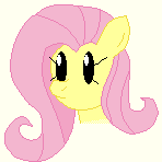 Size: 148x148 | Tagged: safe, artist:litsun, fluttershy, g4, female, head only, pixel art, solo