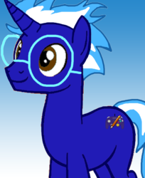 Size: 626x768 | Tagged: safe, oc, oc only, oc:blazin'blue, pony, unicorn, base used, glasses, solo