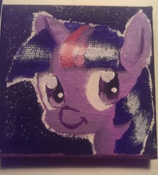 Size: 1520x1690 | Tagged: safe, artist:fairhart, twilight sparkle, g4, acrylic painting, female, looking at you, painting, photo, solo, traditional art