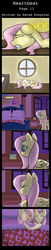 Size: 1078x5299 | Tagged: safe, artist:meownimator, fluttershy, oc, pegasus, pony, comic:heartbeat, g4, bed, comic, crying, duality, fluttershy's cottage, red eyes, sharp teeth