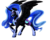 Size: 1024x819 | Tagged: safe, artist:commander booty call, nightmare moon, alicorn, pony, g4, female, grin, simple background, smiling, solo, spread wings, transparent background