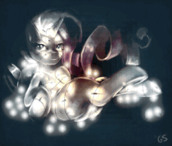Size: 720x611 | Tagged: safe, artist:gsphere, edit, rarity, g4, animated, christmas lights, female, gif, solo
