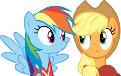 Size: 14053x8881 | Tagged: safe, artist:cyanlightning, applejack, rainbow dash, buckball season, g4, .svg available, absurd resolution, ball, frown, looking at each other, simple background, spread wings, transparent background, vector