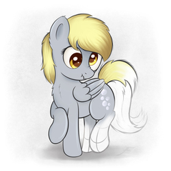 Size: 1150x1150 | Tagged: safe, artist:flufflelord, derpy hooves, pegasus, pony, g4, chest fluff, drawing, drawn into existence, female, mare, scrunchy face, solo