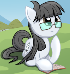 Size: 2000x2100 | Tagged: safe, artist:geraritydevillefort, oc, oc only, oc:nanashi-chan, pegasus, pony, book, glasses, high res, solo