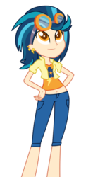 Size: 1000x1900 | Tagged: safe, artist:luckyclau, indigo zap, equestria girls, g4, female, outfit, simple background, solo, transparent background, vector