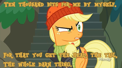 Size: 1269x707 | Tagged: safe, edit, edited screencap, screencap, applejack, g4, ppov, captain jackbeard, discovery family logo, female, jaws, meme, quint, solo