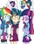 Size: 1400x1800 | Tagged: safe, artist:rainbowyoshi305, indigo zap, rainbow dash, twilight sparkle, equestria girls, g4, blushing, female, heart, lesbian, ship:twidash, shipping, twilight sparkle (alicorn), twizap