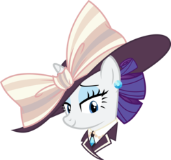 Size: 1000x932 | Tagged: safe, artist:cheezedoodle96, rarity, pony, unicorn, g4, ppov, alternate hairstyle, bow, bust, clothes, female, giant hat, hat, lidded eyes, looking at you, mare, portrait, raristocrat, rose dewitt bukater, simple background, solo, sun hat, titanic, transparent background, vector
