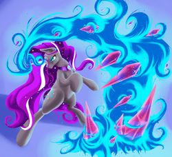 Size: 3000x2732 | Tagged: safe, artist:aerolp, nightmare rarity, g4, female, glowing, high res, jewels, magic, shards, solo
