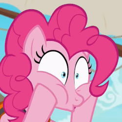 Size: 847x847 | Tagged: safe, screencap, pinkie pie, pony, g4, ppov, faic, female, gif, mare, non-animated gif, ponk, reaction image, solo, squishy cheeks