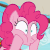 Size: 847x847 | Tagged: safe, screencap, pinkie pie, earth pony, pony, g4, my little pony: friendship is magic, ppov, faic, female, gif, mare, non-animated gif, ponk, reaction image, solo, squishy cheeks