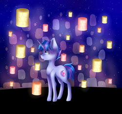 Size: 1024x959 | Tagged: safe, artist:nelly250, oc, oc only, pony, lantern, offspring, paper lantern, parent:flash sentry, parent:twilight sparkle, parents:flashlight, solo