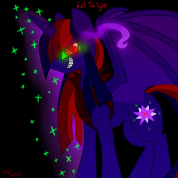 Size: 1080x1080 | Tagged: safe, artist:satanlsm, twilight sparkle, alicorn, pony, g4, bevor, corrupted, corrupted twilight sparkle, evil twilight, sombra eyes, twilight sparkle (alicorn), tyrant sparkle