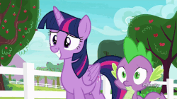 Size: 710x398 | Tagged: safe, screencap, spike, twilight sparkle, alicorn, pony, g4, ppov, animated, blinking, cute, discovery family logo, frown, gif, glare, grin, levitation, magic, quill, scroll, smiling, squee, telekinesis, twiabetes, twilight sparkle (alicorn), unamused, wide eyes
