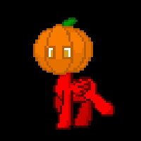Size: 200x200 | Tagged: safe, artist:towmacow, oc, oc only, pony, pony town, animated, black background, fun, gif, pixel art, pumpkin head, silly, simple background, solo, submission