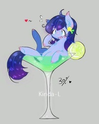 Size: 384x480 | Tagged: safe, artist:kinda-l, oc, oc only, pony, alcohol, cup, cup of pony, drink, micro, solo, tiny ponies