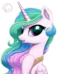 Size: 2043x2664 | Tagged: safe, artist:nimaru, princess celestia, pony, g4, bust, cute, cutelestia, ear fluff, female, high res, mare, portrait, simple background, solo, style emulation, transparent background