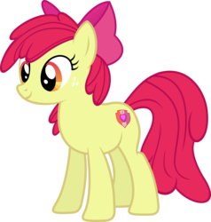 Size: 5713x6000 | Tagged: safe, artist:slb94, apple bloom, g4, absurd resolution, apple bloom's bow, bow, cute, cutie mark, female, hair bow, older, simple background, solo, the cmc's cutie marks, transparent background, vector